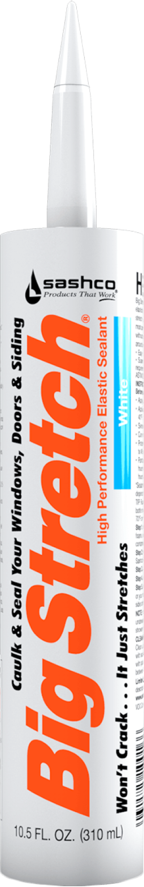 Sashco Big Stretch White caulk 10.5 oz