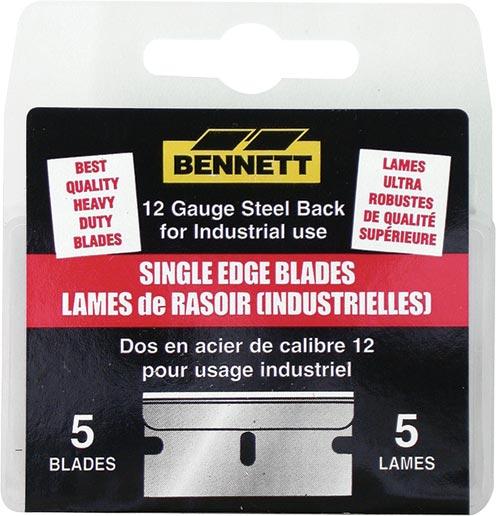 Bennett® Single Edge Razor Blades, Use With 140031 Scraper, Pack Of 5