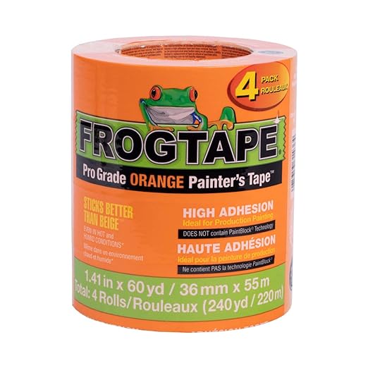 Frog Tape Pro Grade Orange Painter's Tape [High Adhesion]: 1.41 in. x 60 yds. (Orange) / 4-Pack tape at Colour Land