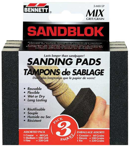 Sandblok Sanding Pads, 3/Pkg