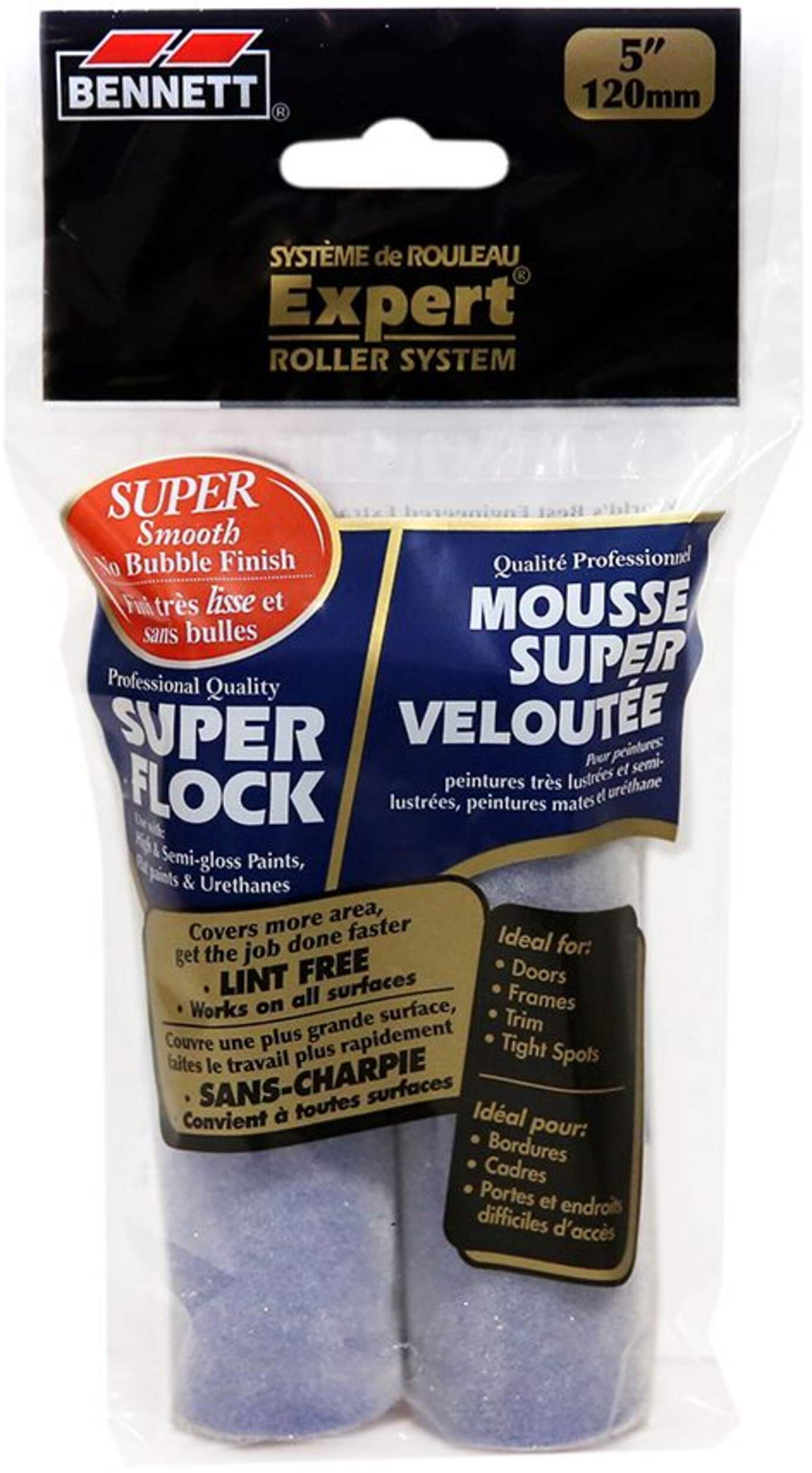 5" Flat end Super Flock Rollers