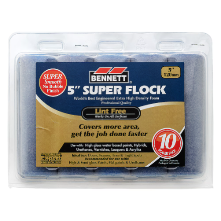 5" Flat end Super Flock Rollers