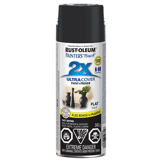 Rust-Oleum Painter's Touch Paint and Primer Spray Black - Flat primer at Colour Land