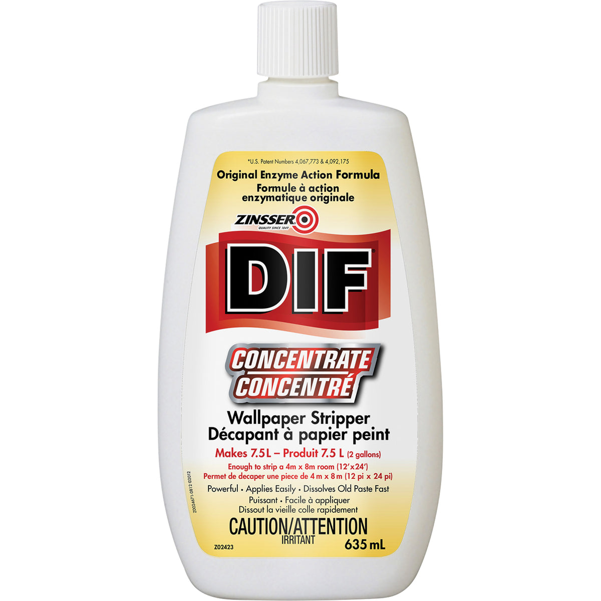 Zinsser DIF liquid concentrate wallpaper stripper, 635 mL
