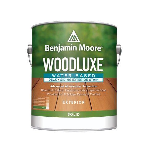 Benjamin Moore Woodluxe water-based exterior stain gallon